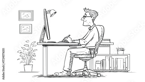 Professional Graphic Designer Using Pen for Creative Motion Graphic Design Work