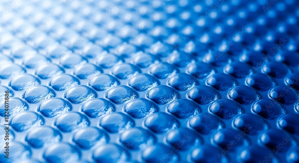 Obraz premium A captivating closeup of a textured blue surface, showcasing a mesmerizing pattern of raised dots that create a visually stimulating background