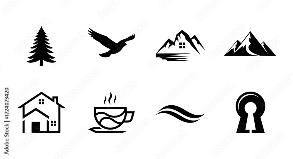 Fototapeta premium Nature's Embrace Iconic Symbols of Wilderness, Home, and Tranquility