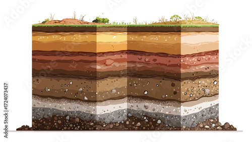 Detailed Soil Layer Infographics Vector Cross Section for Professionals