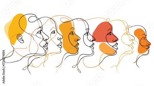 Minimalist Evolution Continuous Line Art Vector Illustration