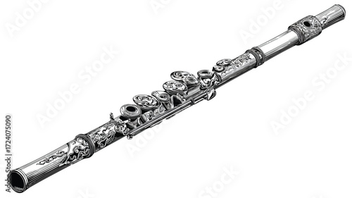 Exquisite Bamboo Flute Vector Design for Musical Instrument Illustration