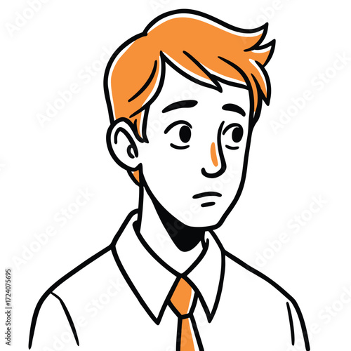 stylized illustration features young man