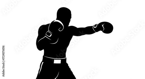 Male Boxer Throwing a Punch Illustration