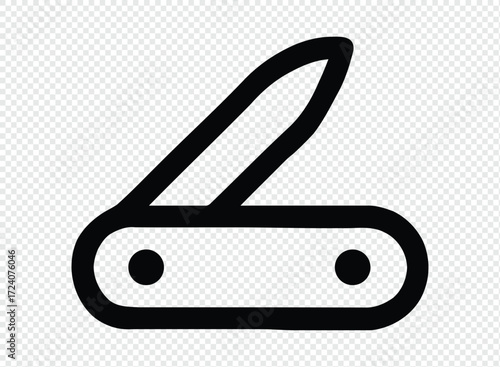 Simple line art icon of a swiss army knife