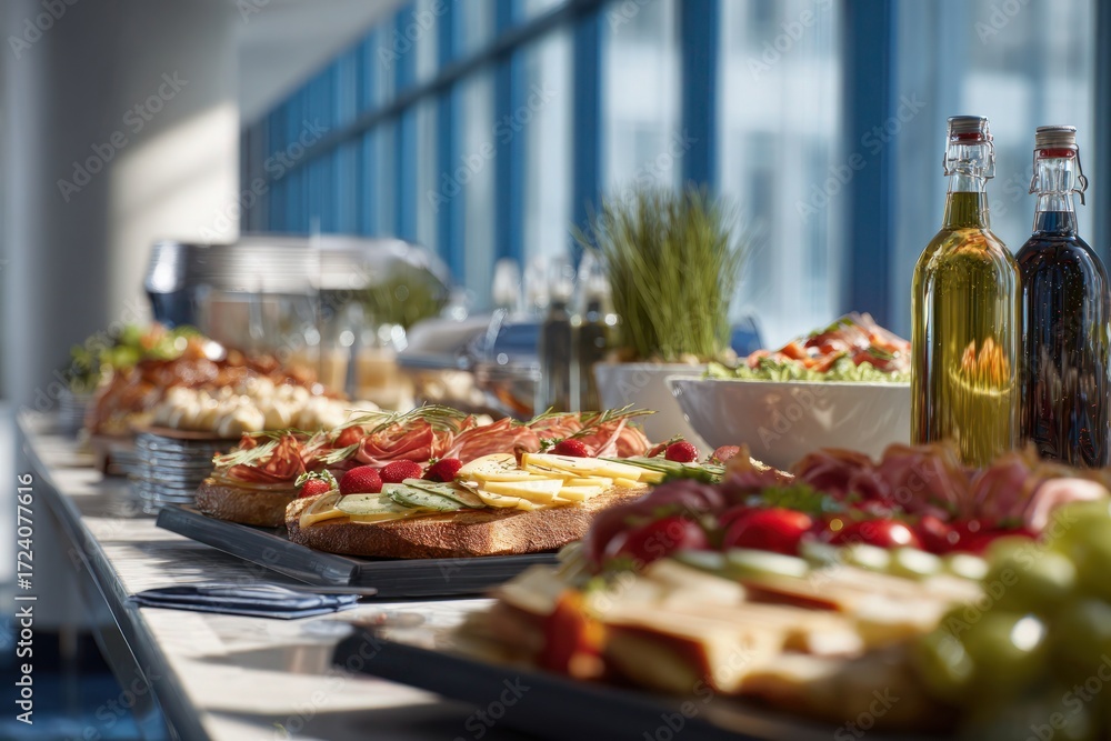 Fototapeta premium Elegant Office Lunch Buffet Setup