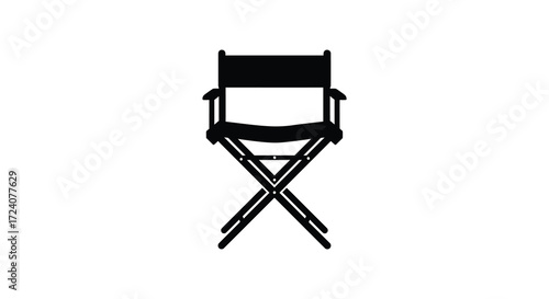 Empty director s chair isolated on a white background bold silhouette