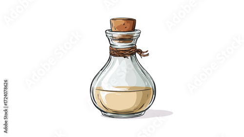Glass Vinegar Bottle Vector Icon Illustration - Kitchenware Design Concept