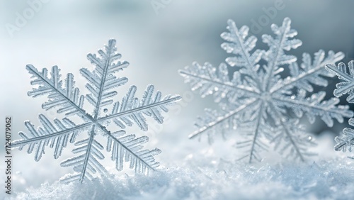 Snowflakes in enlarged form