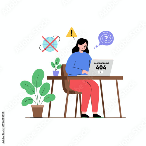 Illustration concept for “Search Not Found” on a white background