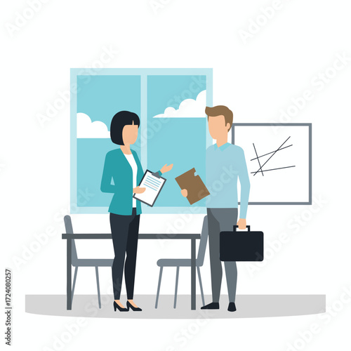 Illustration concept depicting an assistant professor on a white background