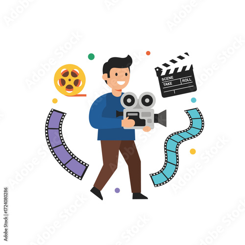 The filmmaker records a short film to submit to a festival