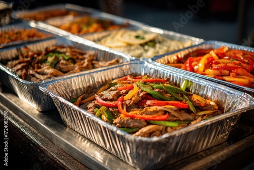 Outdoor Mexican Food Catering Setup