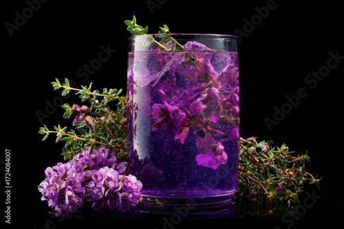 Elegant Purple Pea Flower Tea Cocktail