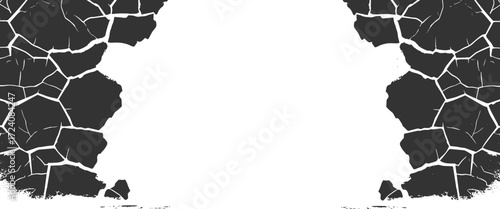 Vector txture of a black brick wall with cracks and scratches vector..
