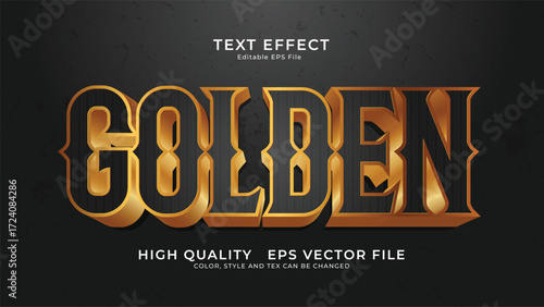 Dark text on luxury black and gold style effect, editable text effect
