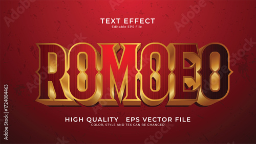 Editable text style effect - Romeo text style theme.