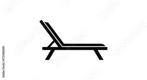 Simple black lounge chair design minimalist furniture icon clean vector silhouette