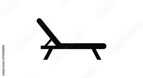 Simple black lounge chair design against a white background silhouette