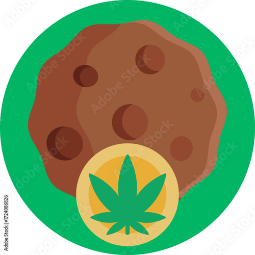 A cannabis-infused cookie, representing edible products.
