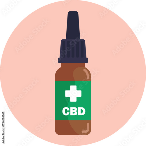A small bottle of concentrated cannabis extract, often used for medicinal or recreational purposes.