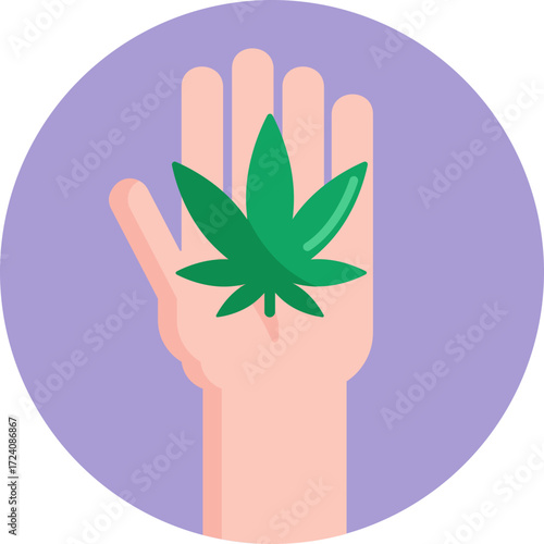 A stylized cannabis leaf symbolizing the plant.