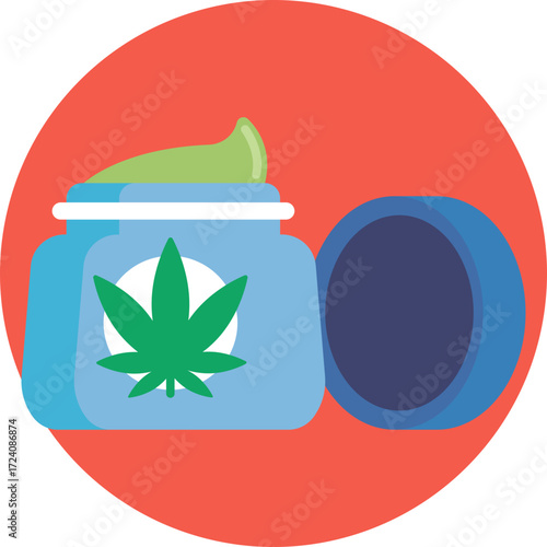 Cannabis-infused lotion bottle representing skincare products.