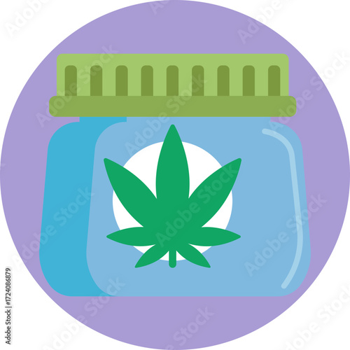 Glass jar used to store cannabis buds, keeping them fresh and protected.