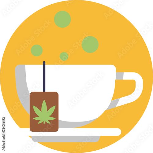 A cup of cannabis-infused tea, representing herbal relaxation.