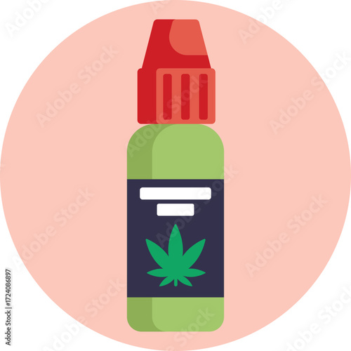 A small bottle with a dropper, representing a liquid cannabis extract.