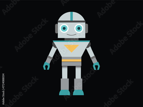 Cartoon Robot Character Vector Illustration