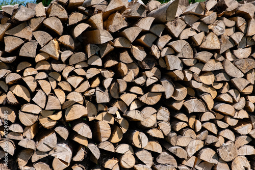 Empilement de bûches de bois de chauffage