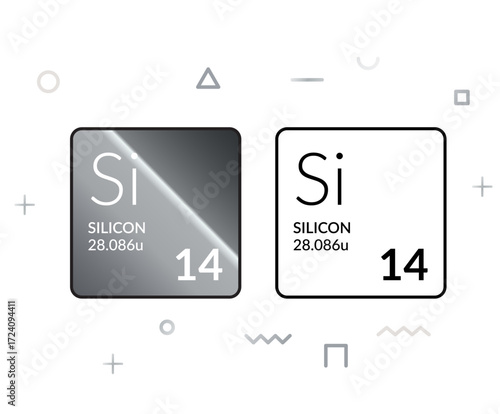 Periodic Table Elements - Silicon - Stock Icon