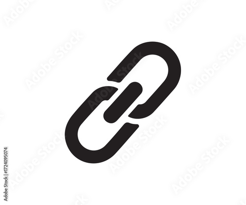 Black chain link icon for connectivity and linking
