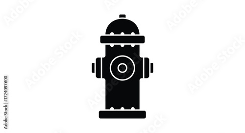 Black and white fire hydrant icon design simple vector illustration silhouette