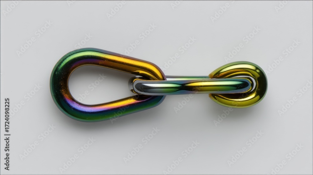 Fototapeta premium Interlocking Rainbow Metal Links: A Study in Connection and Strength