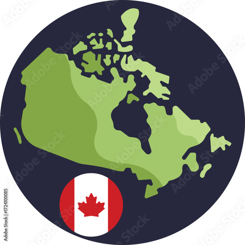 Outline of Canada – A simplified map showing the country's borders and shape.