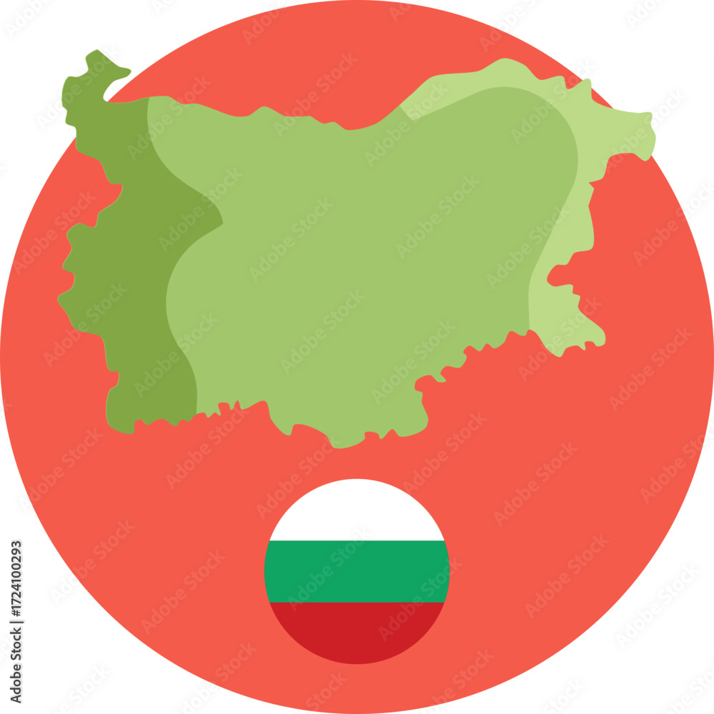 Fototapeta premium Outline Map – A simple silhouette of Bulgaria, highlighting the country’s shape for easy recognition on maps.