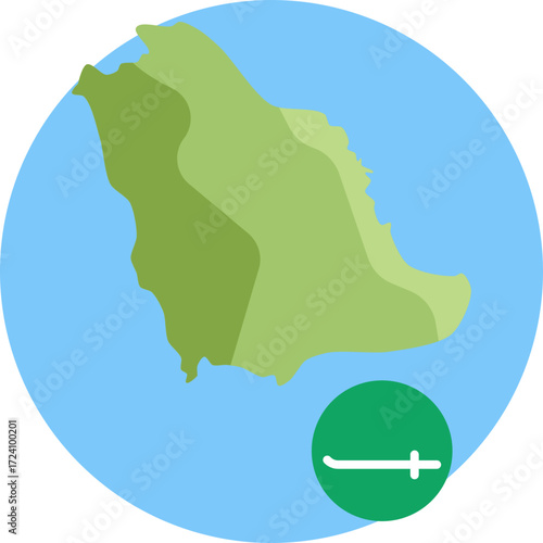 Outline map of Saudi Arabia showing its national borders.