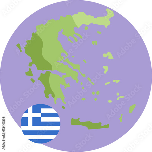 Greek Territory Map – Shows Greece’s landmass, including its mainland and islands.