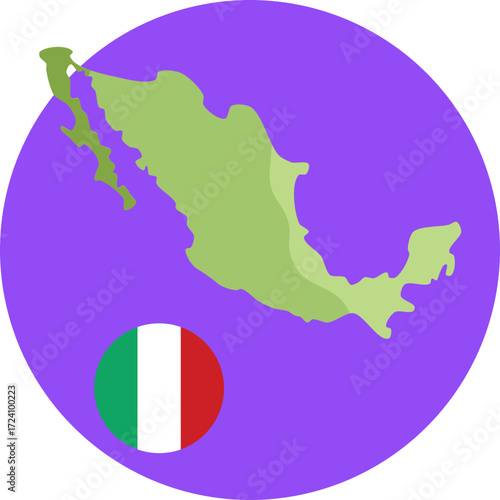 Outline of Mexico highlighting its national borders.