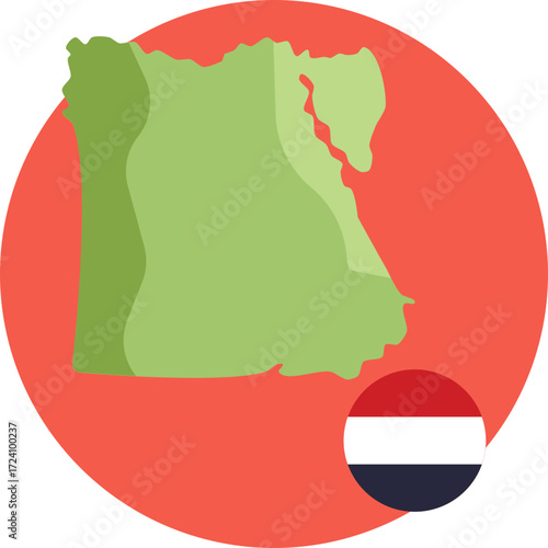 Outline of Egypt highlighting its geographic borders.