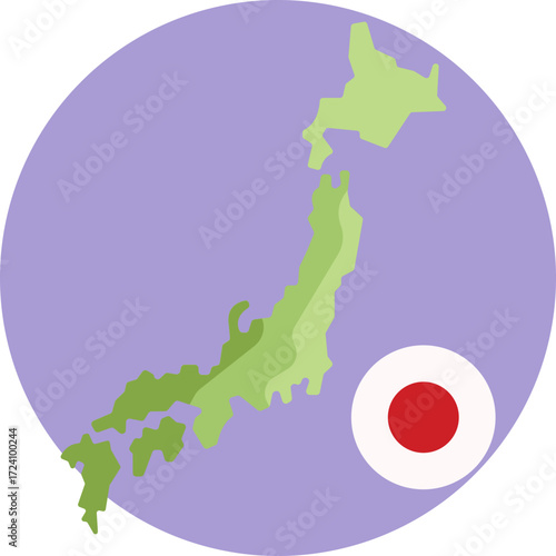 Outline of Japan’s islands forming the country’s recognizable shape.