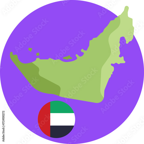 Simplified UAE map showing its geographic shape.