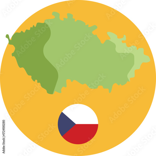 Simple Outline: A minimalist silhouette of the Czech Republic, showing its recognizable borders.