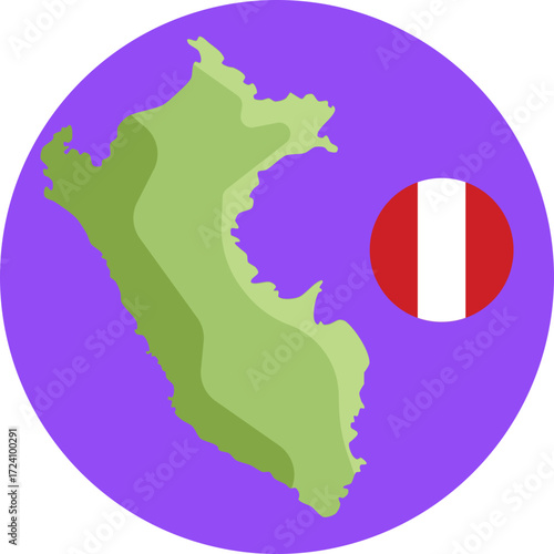 Outline Map – A simple silhouette of Peru showing the country’s geographical shape.