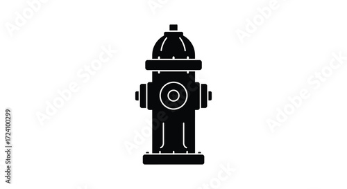 Simple black and white illustration of a classic fire hydrant silhouette