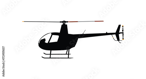 A striking black helicopter design a modern aviation form silhouette