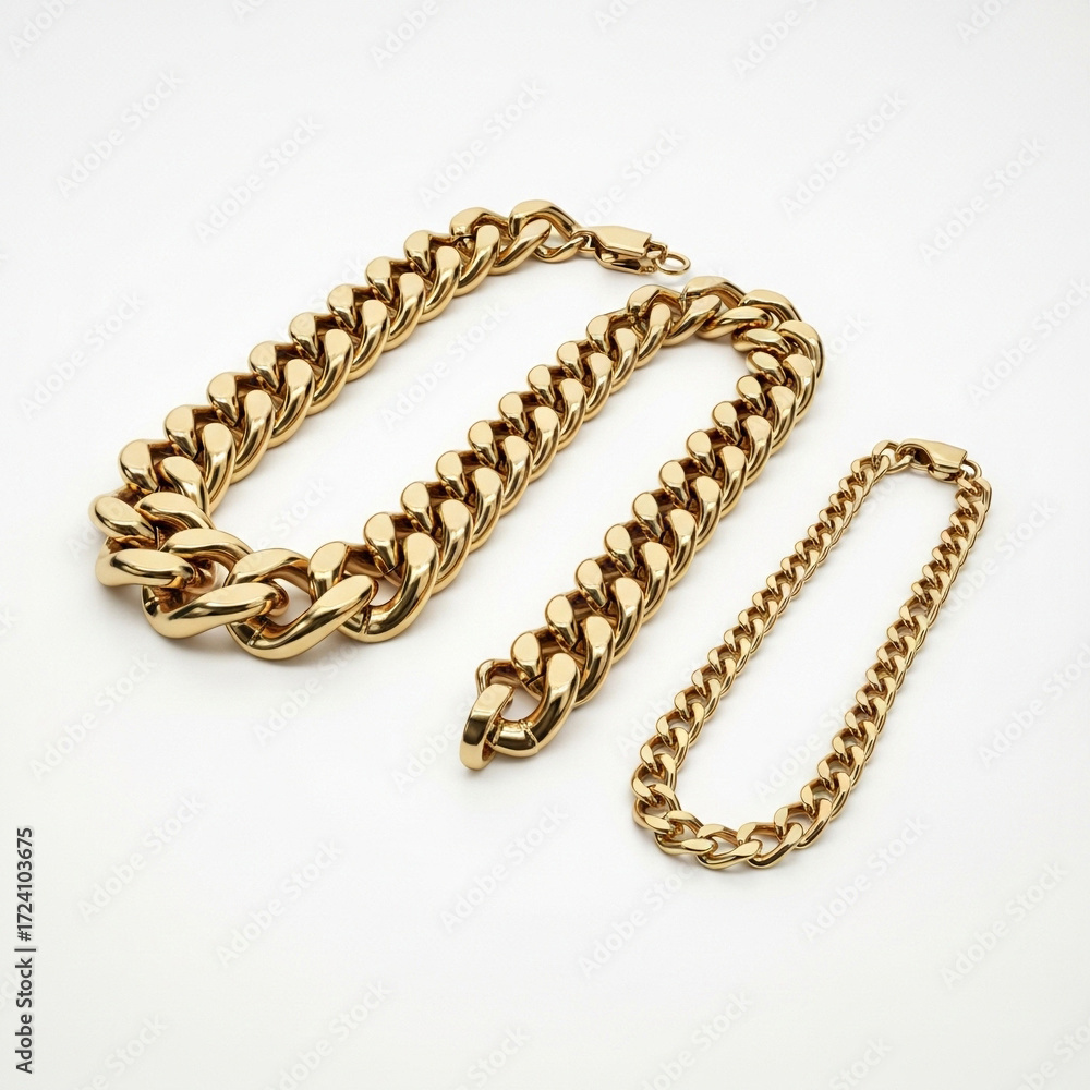 Obraz premium Gold Necklace Chain Metallic Jewelry Closeup