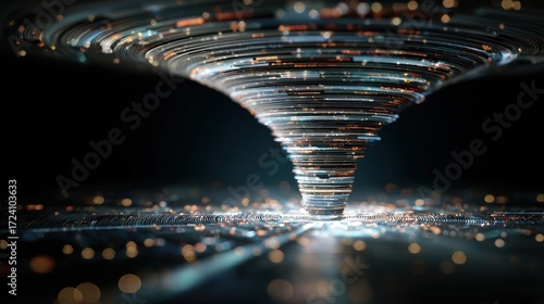 Fototapeta Naklejka Na Ścianę i Meble -  Digital vortex swirling data